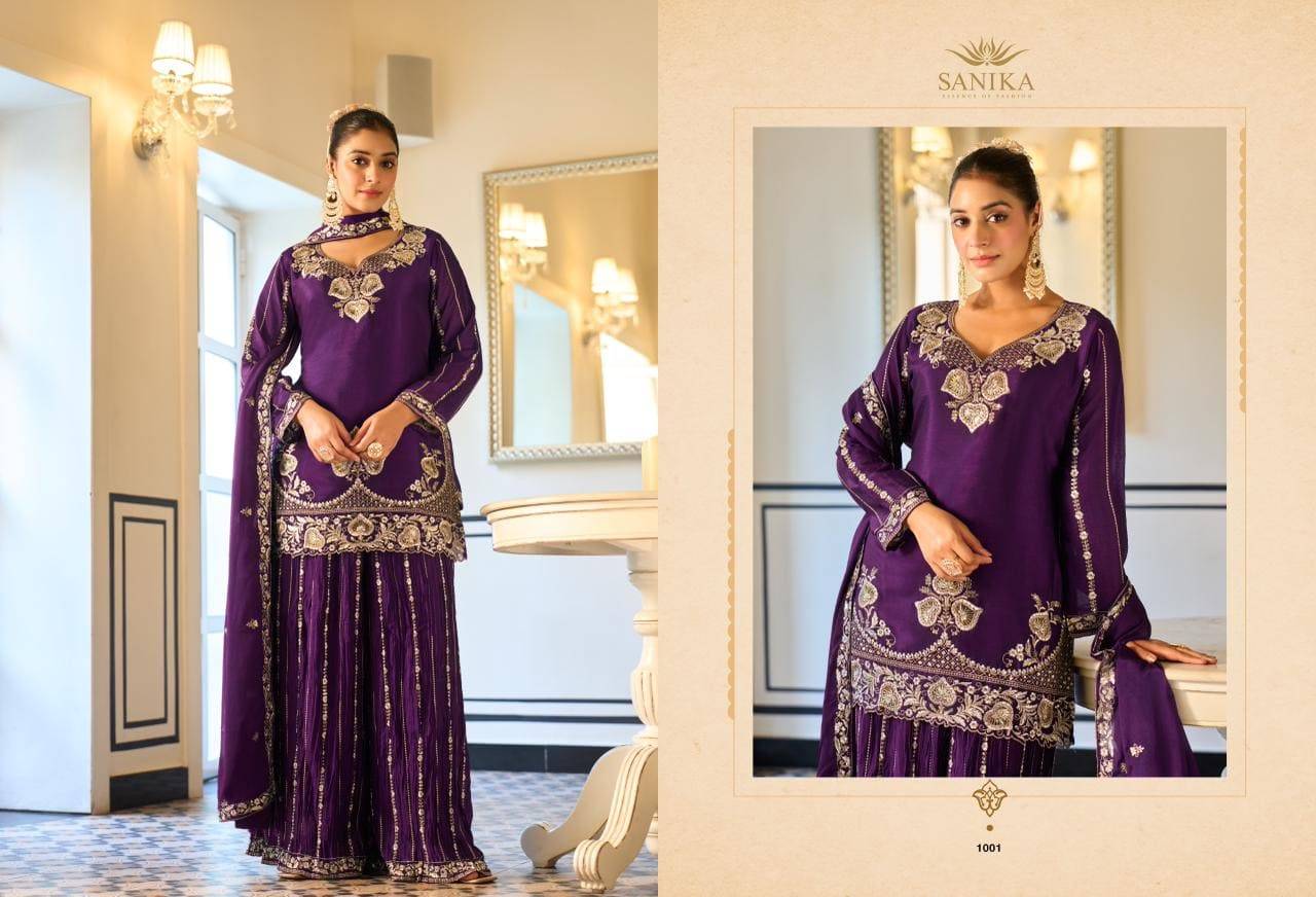 Amaira by sanika fashion 1001 to 1004 Series Designer Stylish Fancy Colorful Beautiful Party Wear & Ethnic Wear Collection PREMIUM  GROGET SILK dresses With Dupatta At Wholesale Price